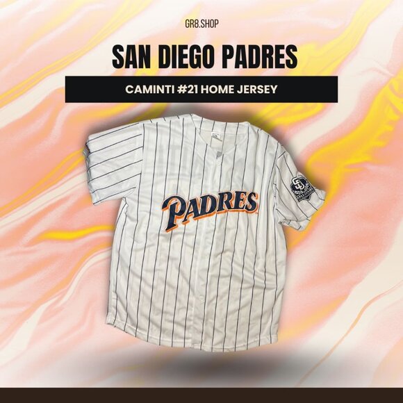 San Diego Padres Ken Caminiti #21 Home Jersey XL Fanatics Authentic Pinstripe - Picture 1 of 5